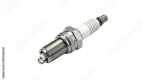 Single Spark Plug for Gasoline Engine Isolated on Transparent Background