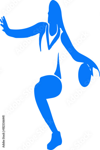 Dynamic volleyball player silhouette spiking ball with power and precision for sports brand