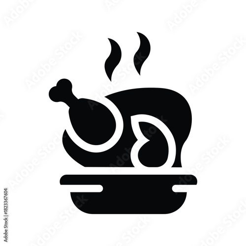  roast turkey glyph icon illustration vector graphic.eps