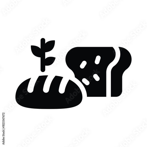 bread glyph icon illustration vector graphic.eps