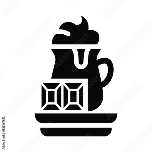hot chocolate glyph icon illustration vector graphic.eps