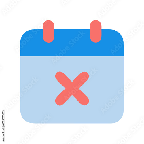 Iconic calendar with an X mark indicating event cancellation