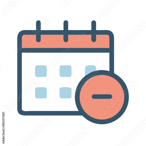 Calendar with cancel icon concept for scheduling applications
