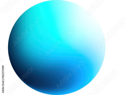 Abstract blue gradient sphere on white background