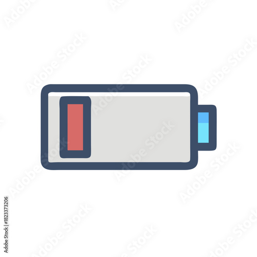 Low battery icon on black background indicates energy depletion