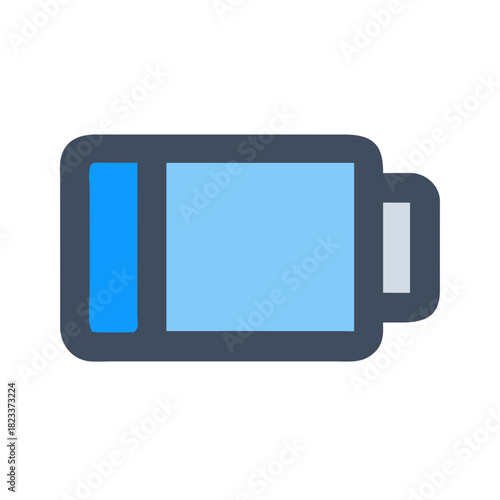 Partially charged battery icon graphic symbol on black background