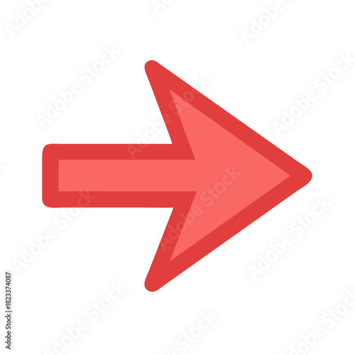 Simple Right Arrow Icon on Black Background Directional Sign