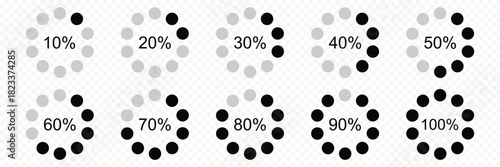 Loading circle Modern loading icon vector. Circular loading indicator, loading and buffering icon. Loading icon. Download vector set. Load icon set. Downloading circle sign.Loading spinner progressing