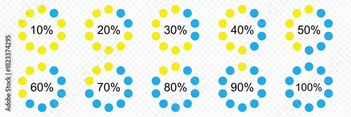 Loading circle Modern loading icon vector. Circular loading indicator, loading and buffering icon. Loading icon. Download vector set. Load icon set. Downloading circle sign.Loading spinner progressing