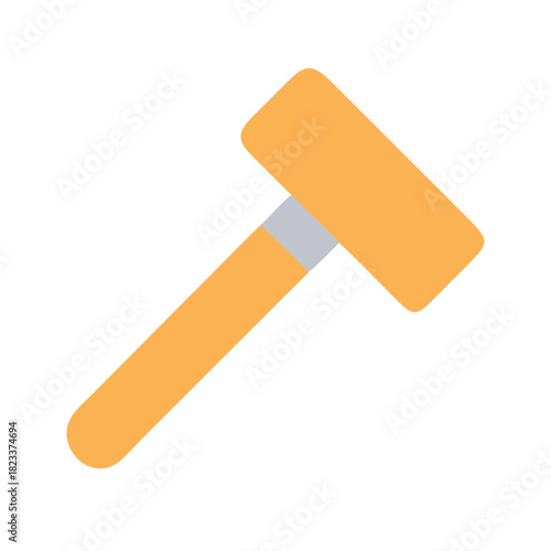 Illustration of a yellow rubber mallet on black background