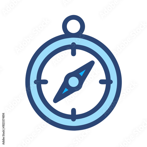 Simple compass icon illustration on black background visual asset