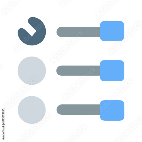 Settings adjustment graphic, tool settings icon, control settings