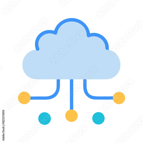 Cloud network connecting to multiple points, digital information exchange