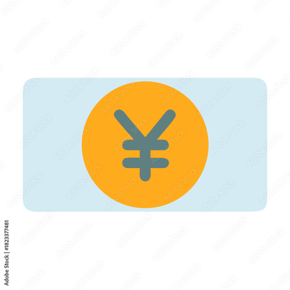 Obraz premium Flat graphic illustration of Japanese Yen currency note