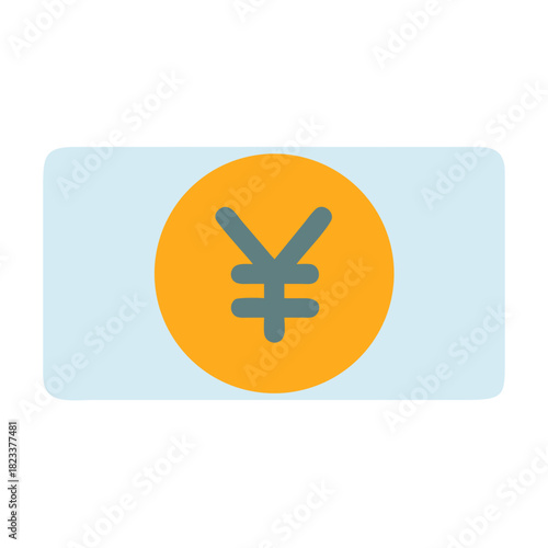 Flat graphic illustration of Japanese Yen currency note