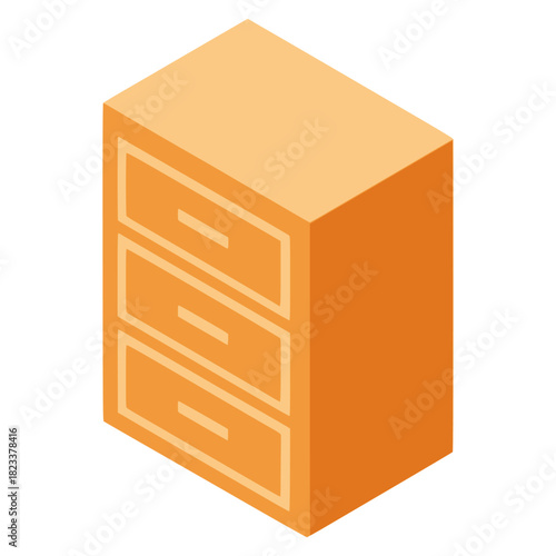 Drawer space office folder file flat color vector illustration template design