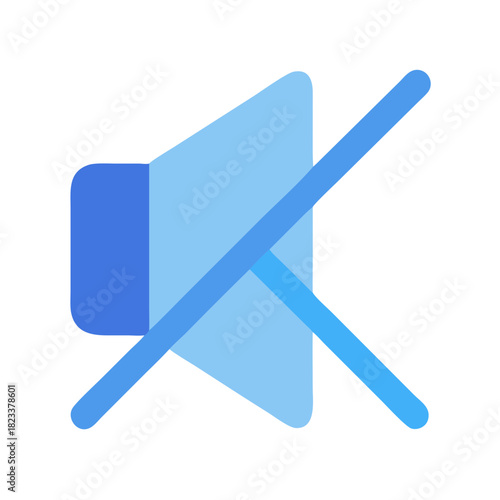 Muted speaker symbol against black backdrop, flat icon style