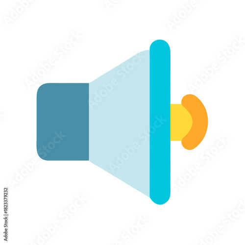 Blue vector loudspeaker icon symbol on a black background