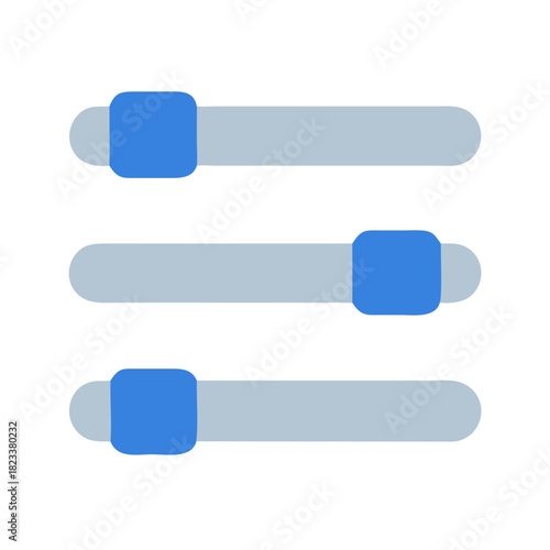 Simple sliders illustration on black background for control interface