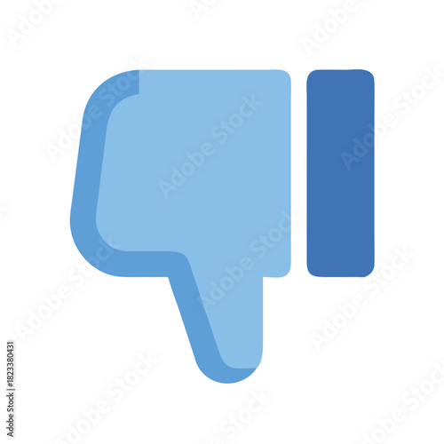 Minimalist thumb down icon on black background illustration
