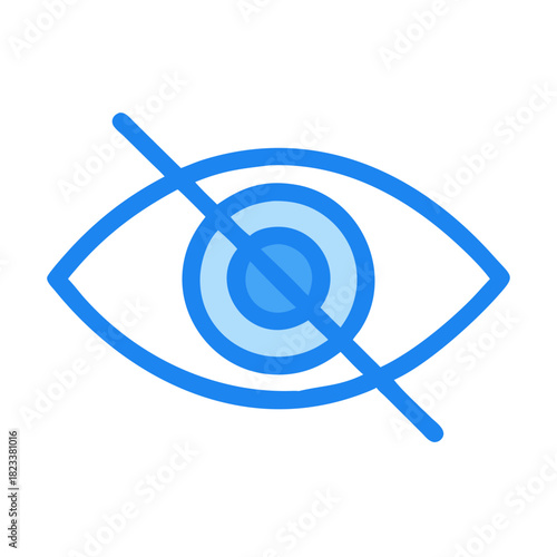 Icon of eye with line through it for privacy