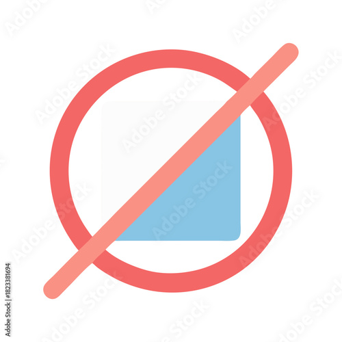 Forbidden square symbol in vibrant colors over black backdrop