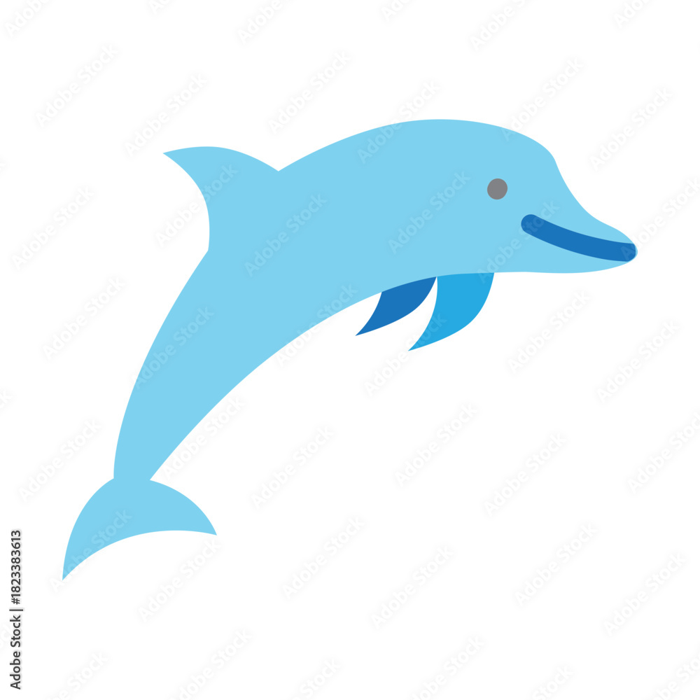 Fototapeta premium Dolphin Vector Flat Icon Design