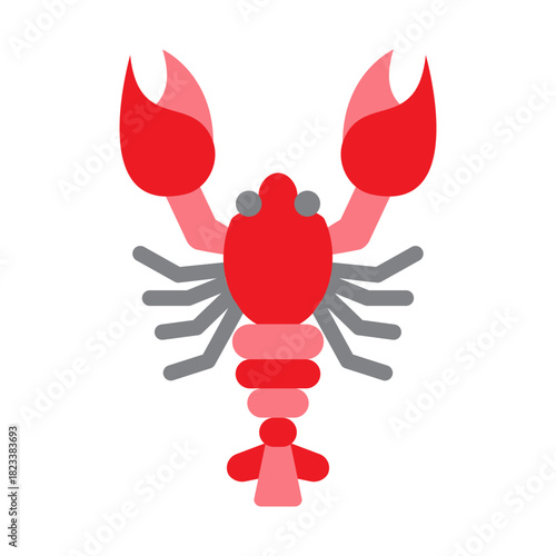 Lobster Vector Flat Icon Design