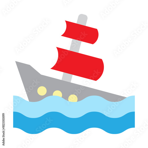 Shipwreck Vector Flat Icon Design