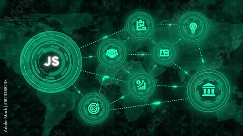 Wallpaper Mural Financial technology concept with business strategy connection animated Torontodigital.ca