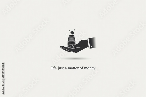 A Hand Carefully Presenting a Stack of Coins, Representing Financial Abundance and Prosperity