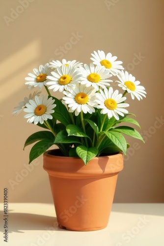 Wallpaper Mural Sunlit Daisies in a Terracotta Pot A Delightful Display of Springtime Blooms Torontodigital.ca