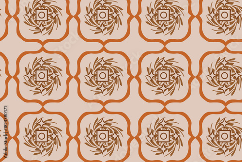 Modern, luxury minimalist design blending Southern African geometric patterns, safari earth hues, and muted digital brights for versatile surface applications.