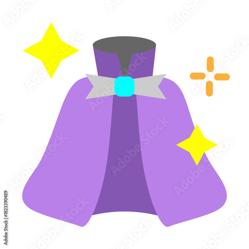 Magic Cape Vector Flat Icon Design