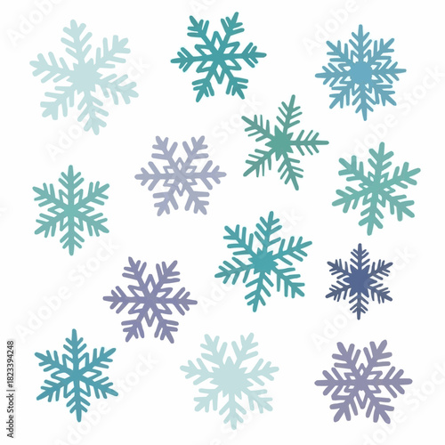 Organic Snowflake Silhouette Collection