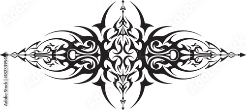 Elegant Tribal Art Design Intricate Black and White Ornament for Creative Projects