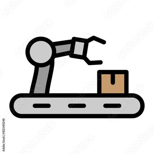 Robot Automation Filled Icon Design