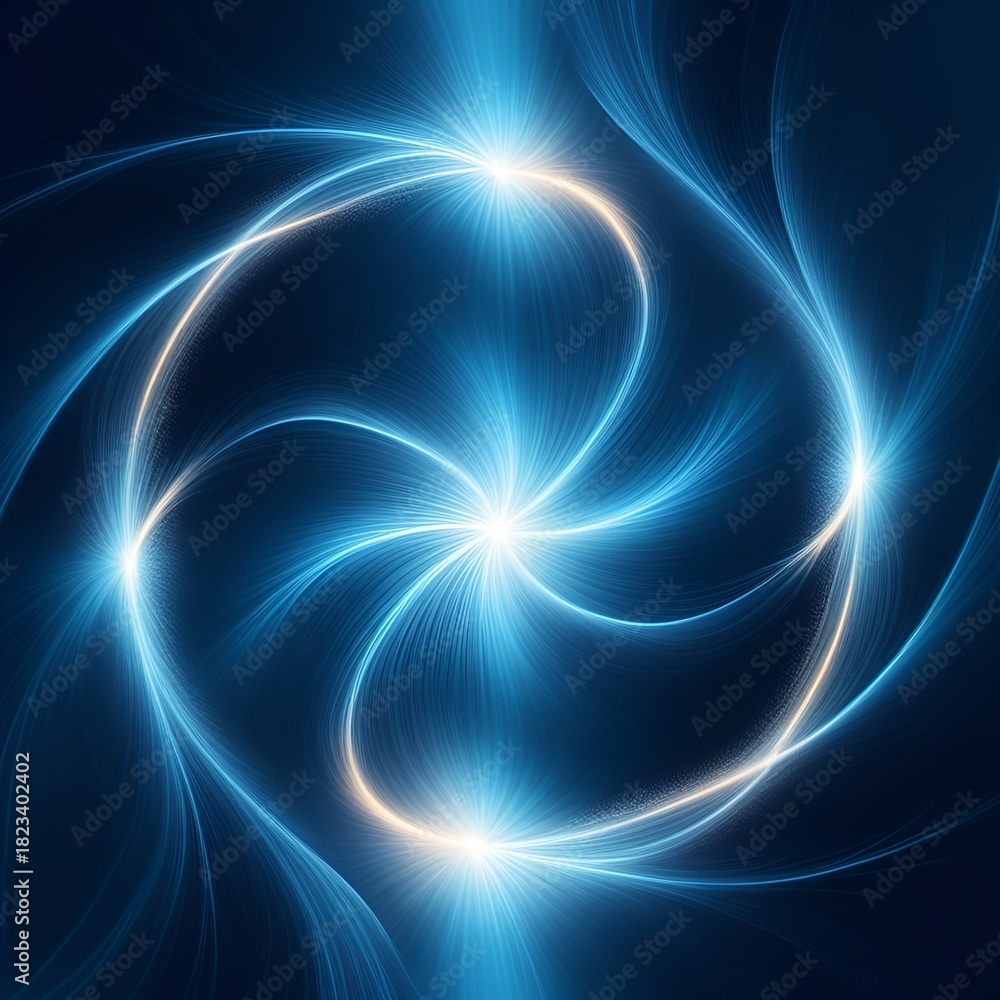Obraz premium Stunning abstract background with vibrant blue and white light trails for modern designs and technology concepts, creating a dynamic and futuristic feel