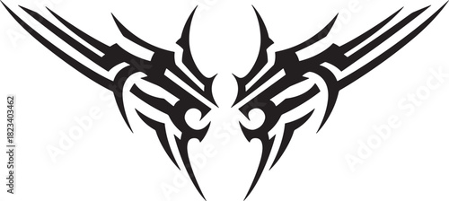 Tribal Artistry A Striking Tattoo Design with Geometric Precision and Abstract Flair