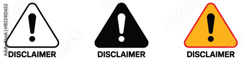 Disclaimer icon vector. warning, alert symbol. vector illustration.