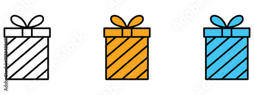 Gift box icon vector. celebration, holiday, present, and surprise symbol. vector illustration.