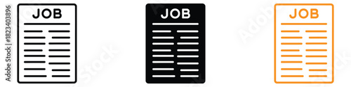 Job description icon vector. Job application document symbol. vector illustration.