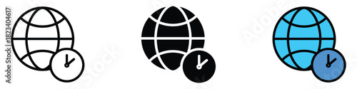 Time zone icon vector. global time, time zones, and international scheduling symbol. vector illustration.