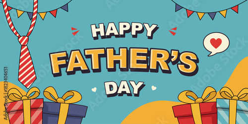 Happy Father's day vector banner