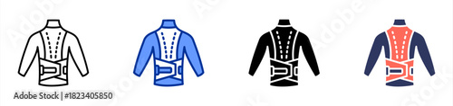 Back Brace icon sheet multiple style collection