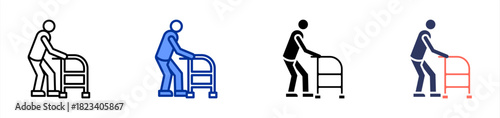 Walker Aid icon sheet multiple style collection