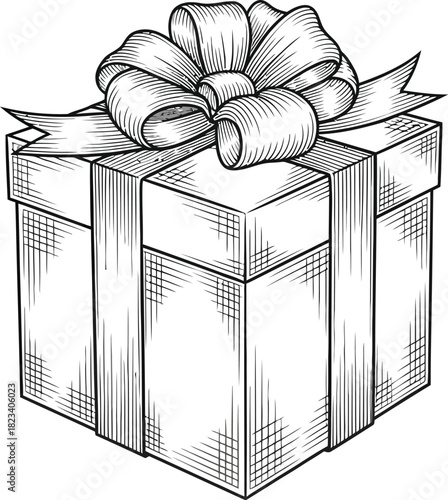 Gift present box ribbon bow birthday christmas celebration surprise package