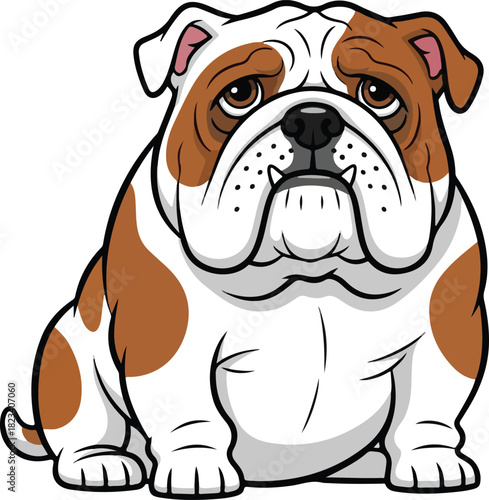 A muscular bulldog with wrinkled skin vector illustration