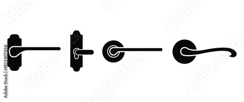 Modern Wooden and Metal Door Handle Collection – Elegant Interior Hardware, Keyhole Silhouettes, and Minimal Home Décor Design