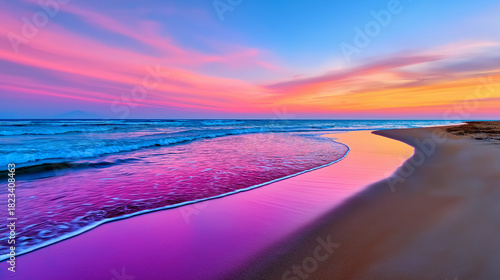 Calm Evening Beach with War...